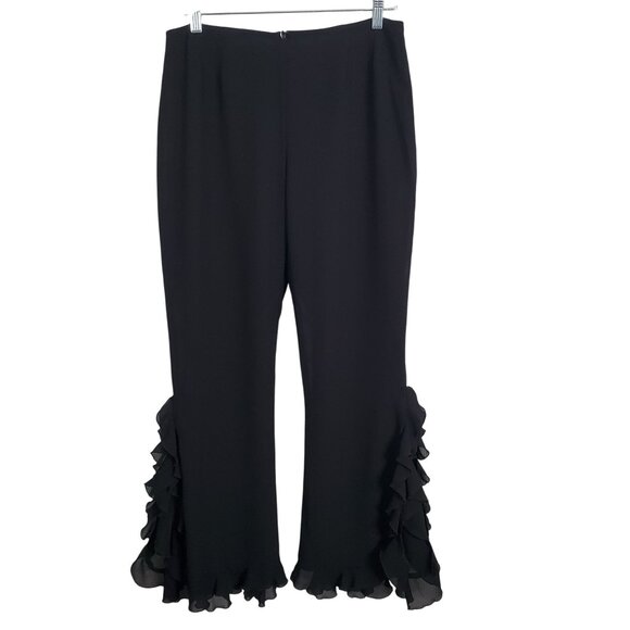 Cache Size 8 Pants Chiffon Rumba Ruffle Flare Slit Legs Layers Flowy Dance Party - Picture 1 of 10